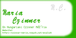 maria czinner business card